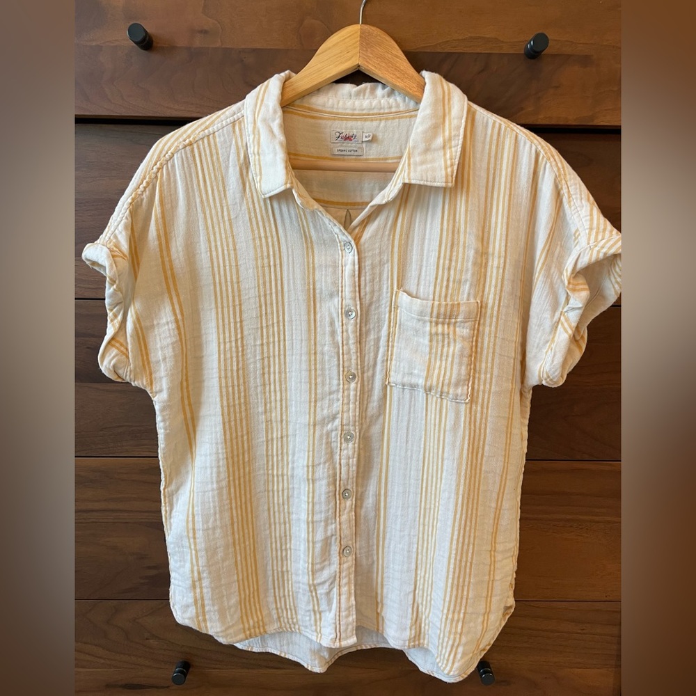 Faherty Avery Women’s Organic Cotton Stripe Short Sleeve Shirt